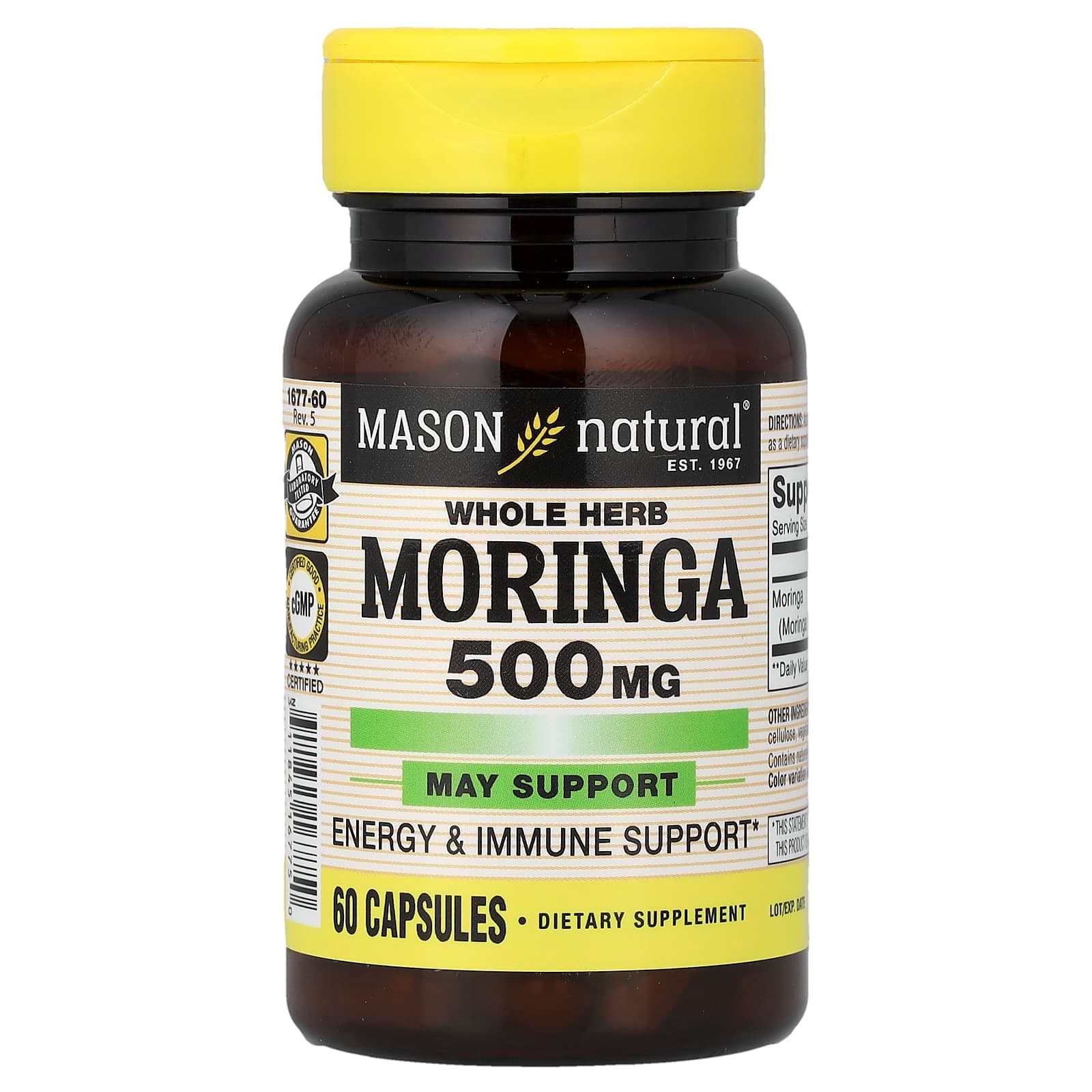 Mason Natural Whole Herb Moringa – 60 gélules de Mason Natural