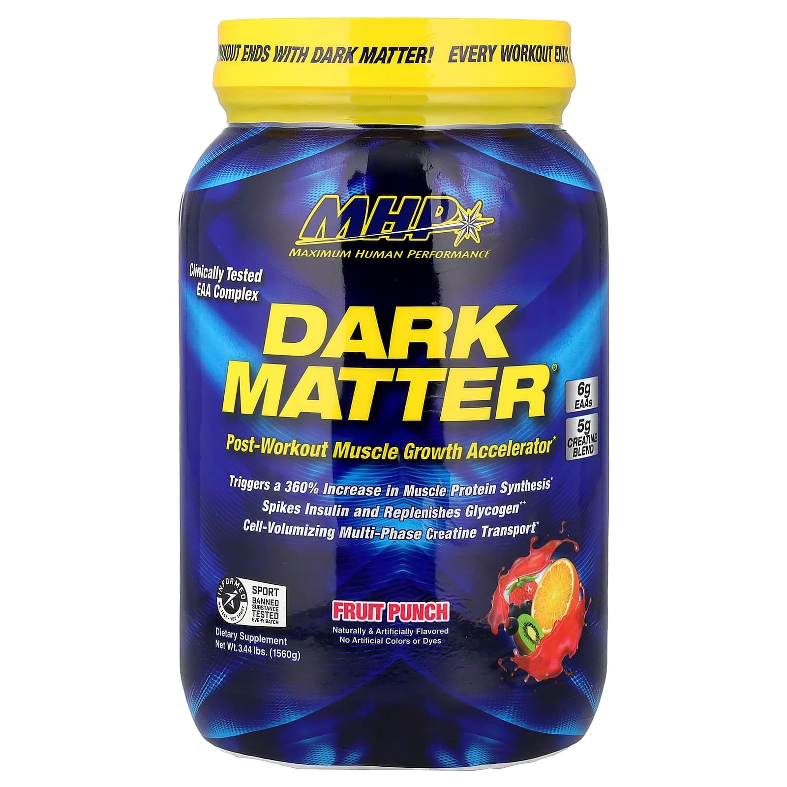 MHP Dark Matter, Post-Workout Muscle Growth Accelerator – Fruit Punch – 1560 g de MHP