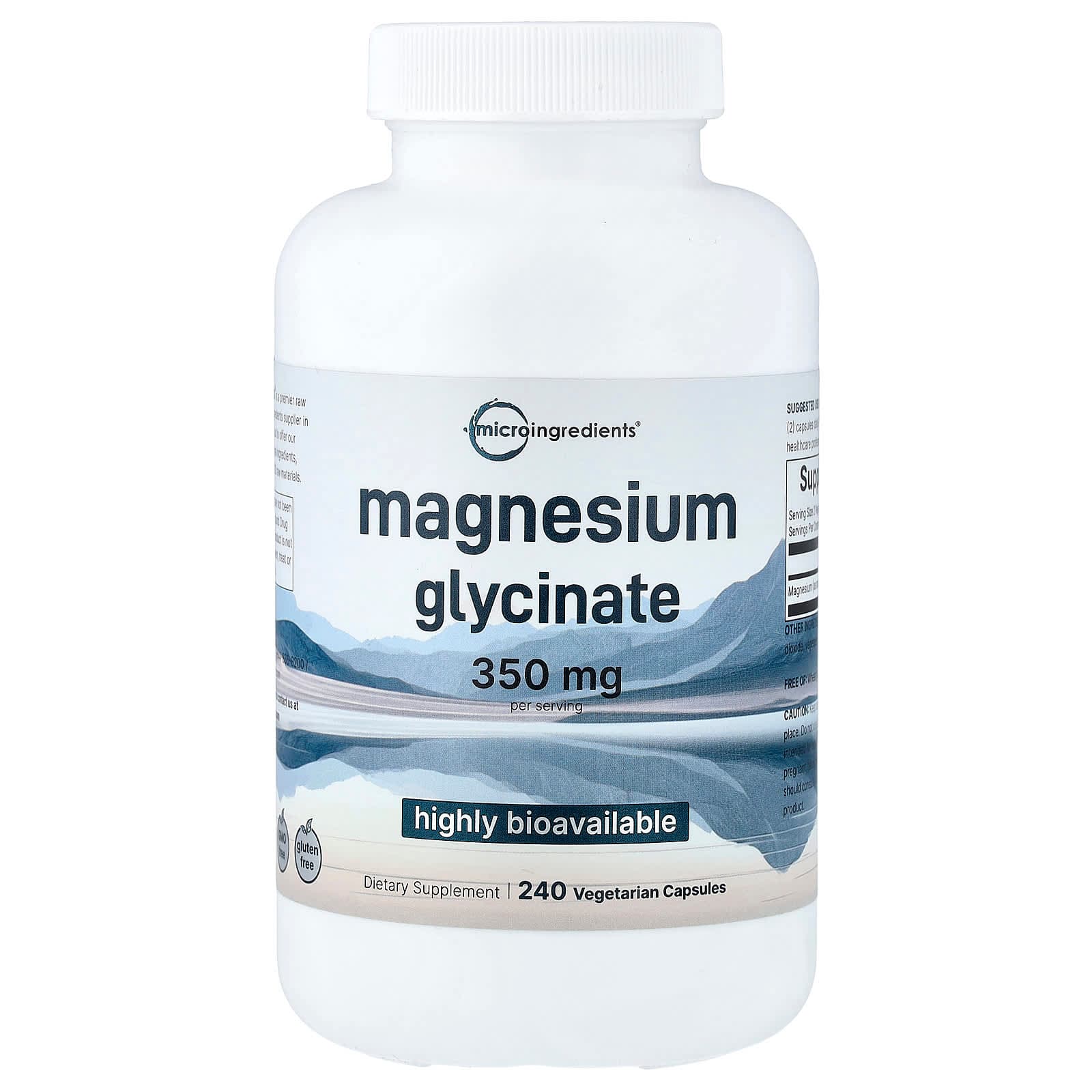 Micro Ingredients Magnesium Glycinate – 240 gélules végétales de Micro Ingredients