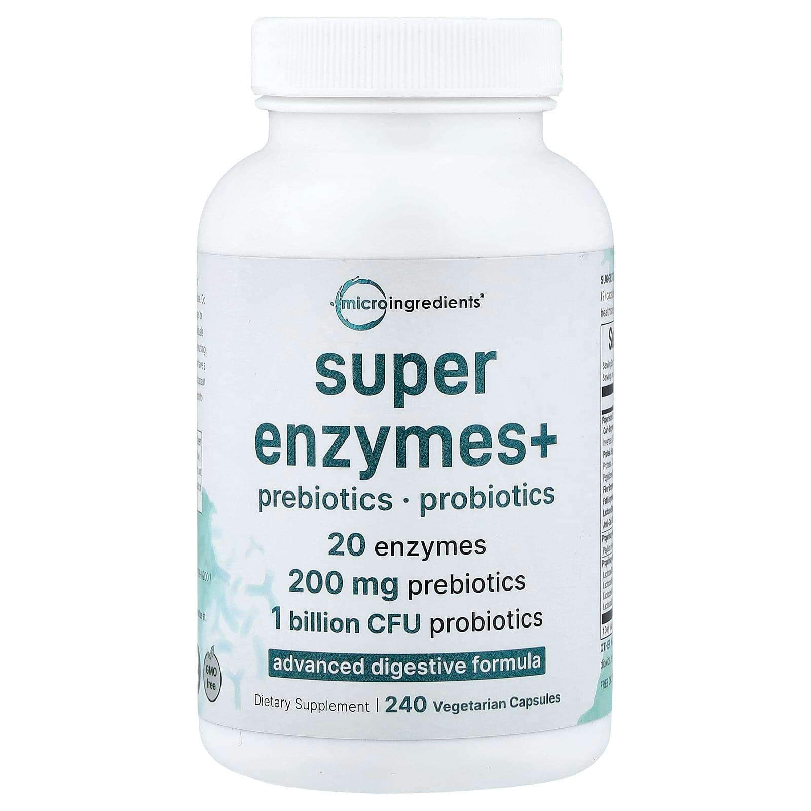 Micro Ingredients Super Enzymes+ – 240 gélules végétales de Micro Ingredients