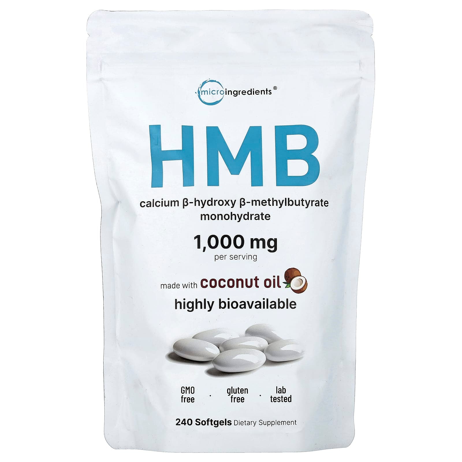 Micro Ingredients HMB – 240 capsules molles de Micro Ingredients