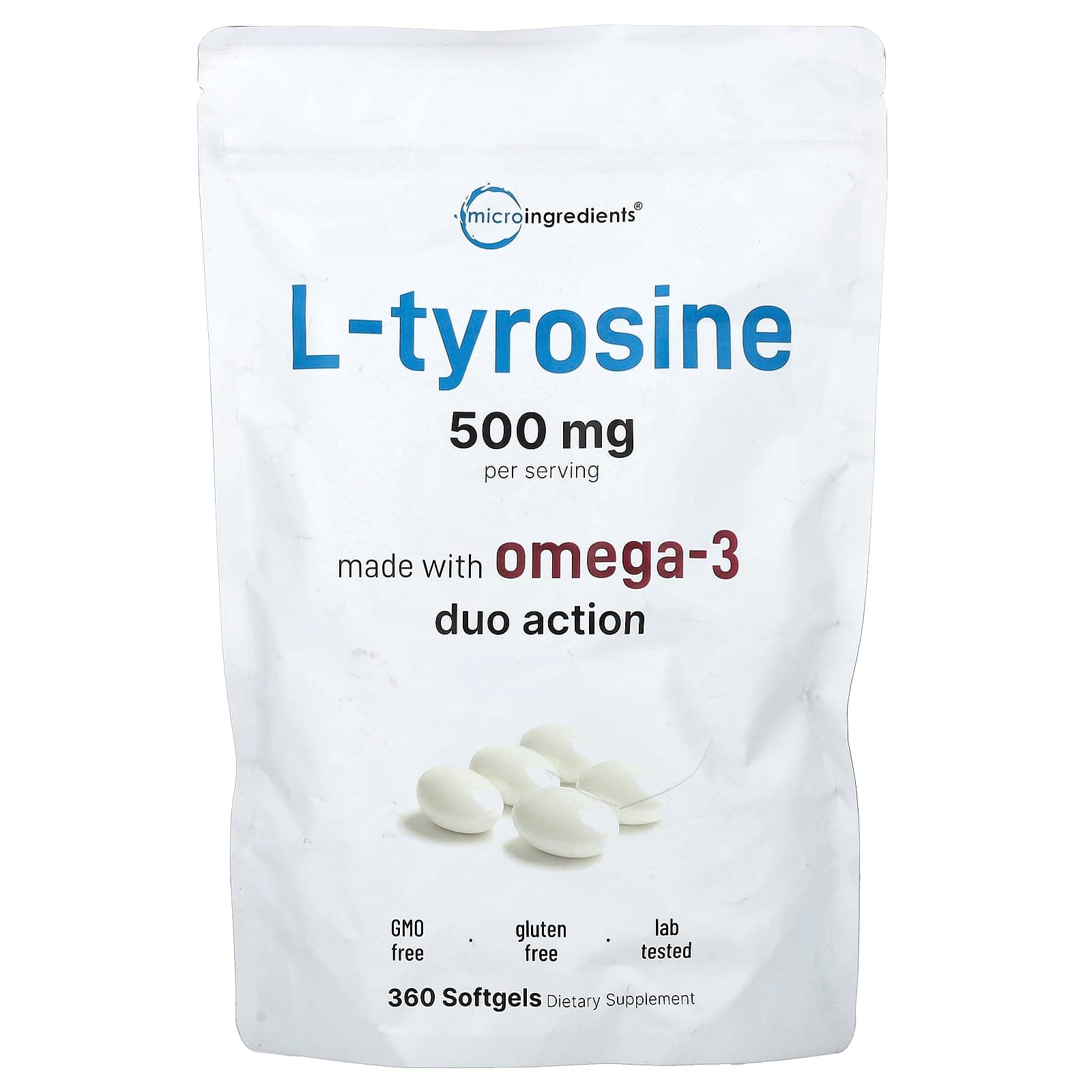Micro Ingredients L-Tyrosine – 360 capsules molles de Micro Ingredients