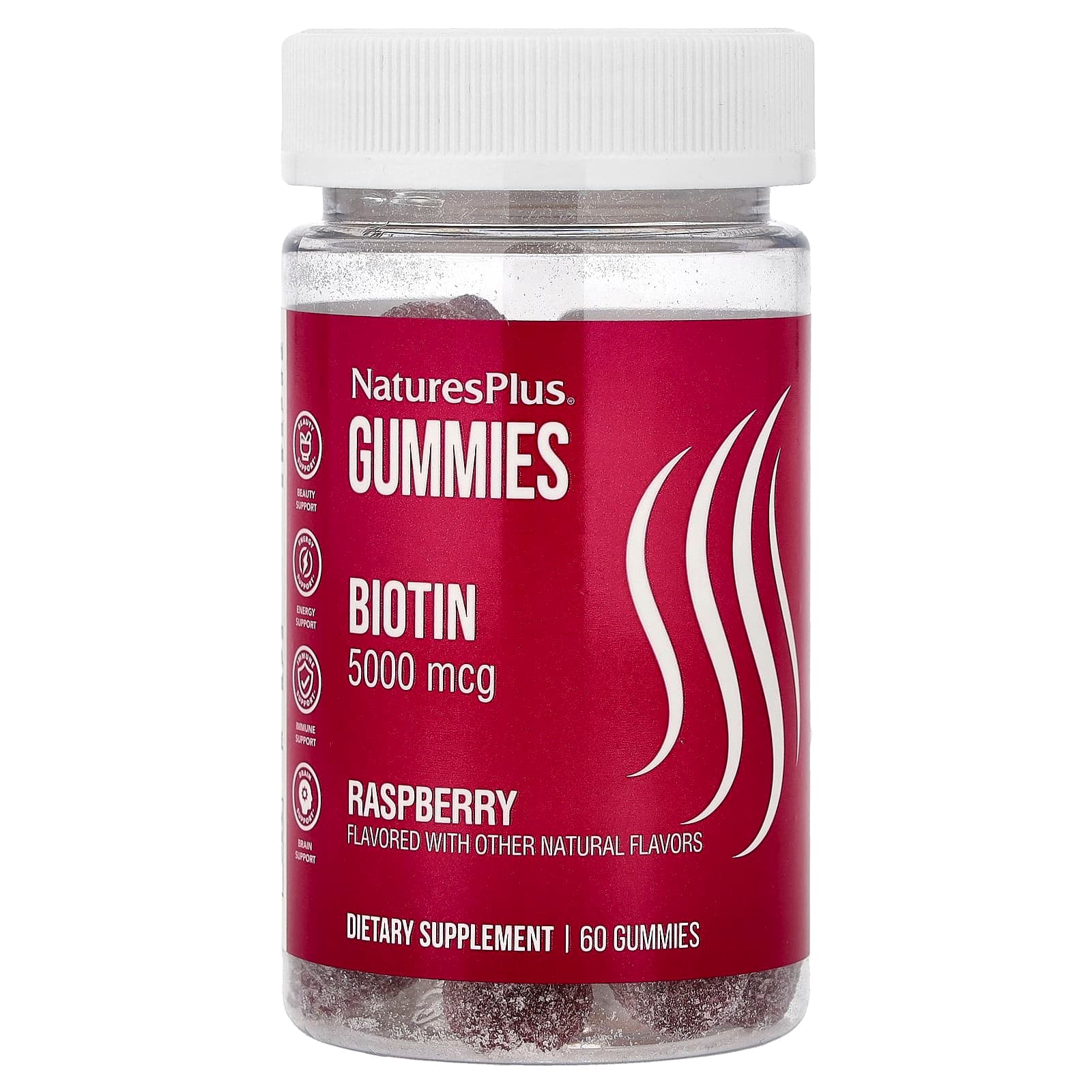NaturesPlus Biotin Gummies – Raspberry – 60 gommes de NaturesPlus