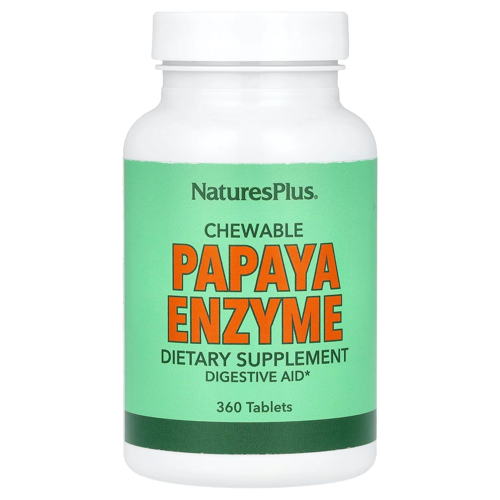 NaturesPlus Chewable Papaya Enzyme – 360 comprimés de NaturesPlus