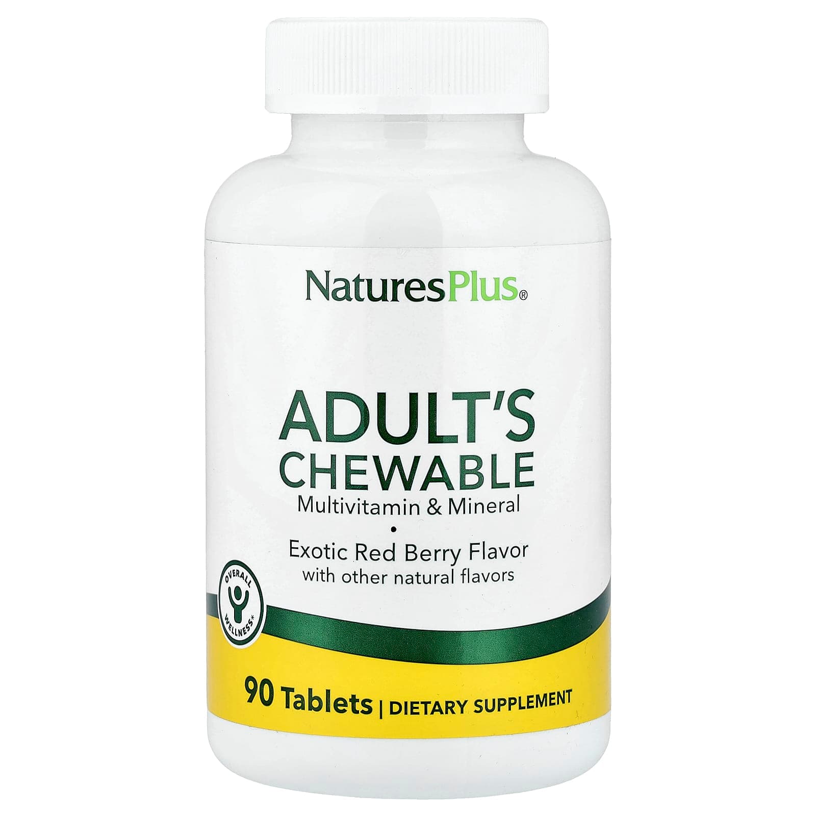 NaturesPlus Adult's Chewable Multivitamin & Mineral – Exotic Red Berry – 90 comprimés de NaturesPlus