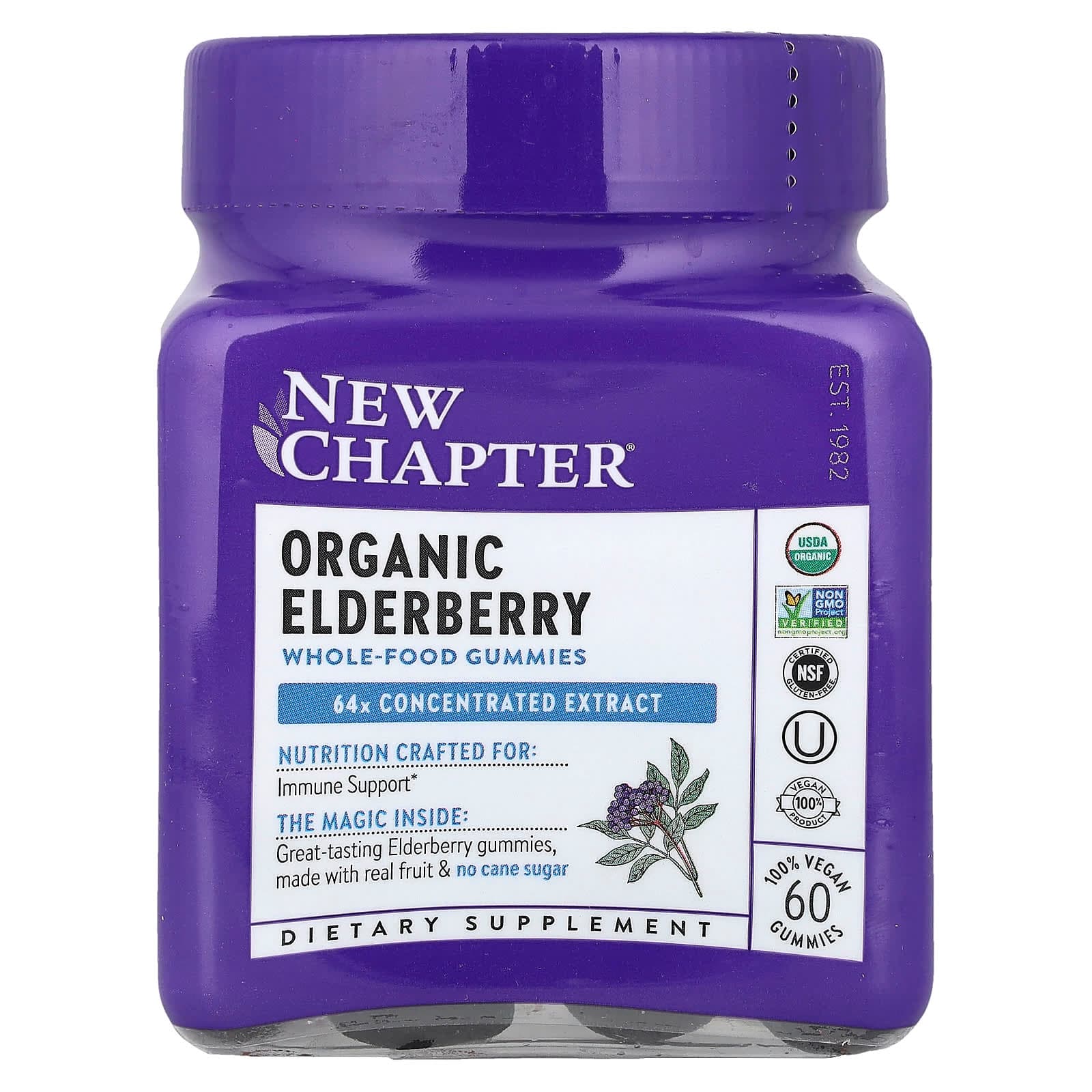 New Chapter Organic Elderberry Whole-Food Gummies, 60 Vegan Gummies – Organic Elderberry Whole-Food Gummies de New Chapter