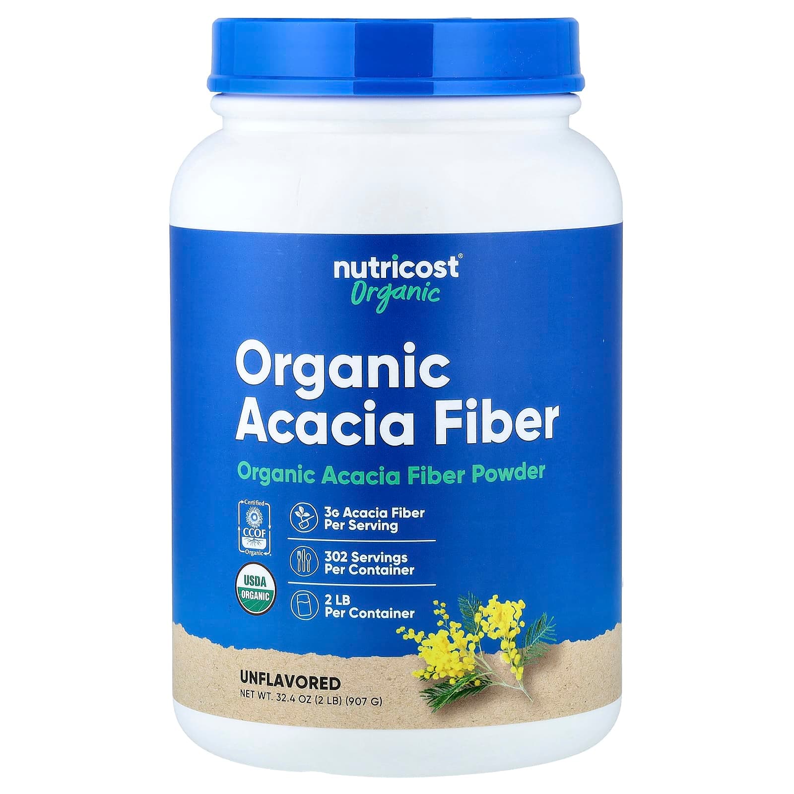 Nutricost Organic Acacia Fiber Powder – Sans arôme – 907 g de Nutricost