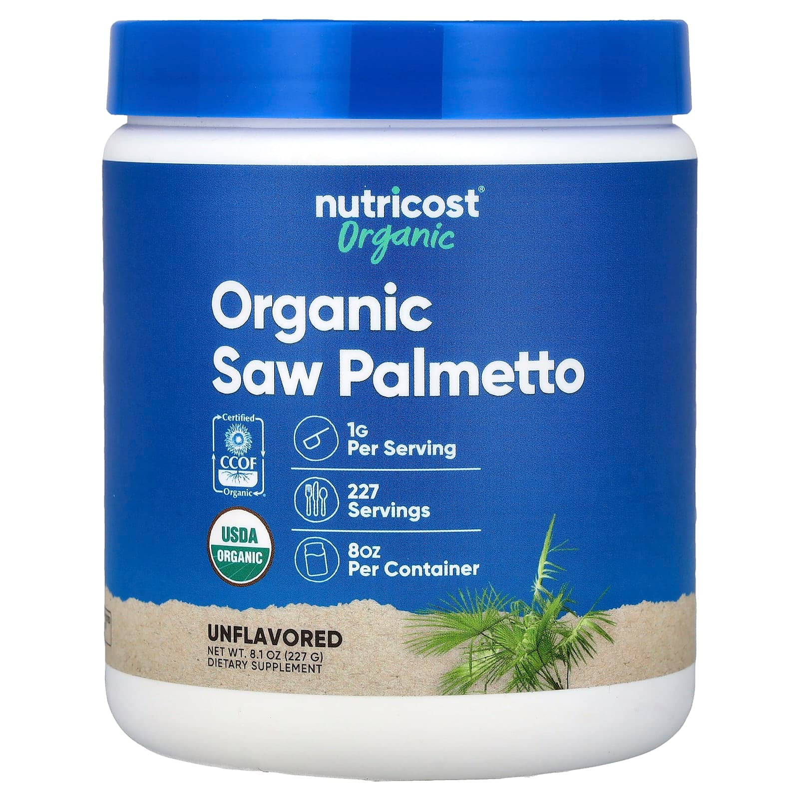 Nutricost Organic Saw Palmetto – Sans arôme – 227 g de Nutricost