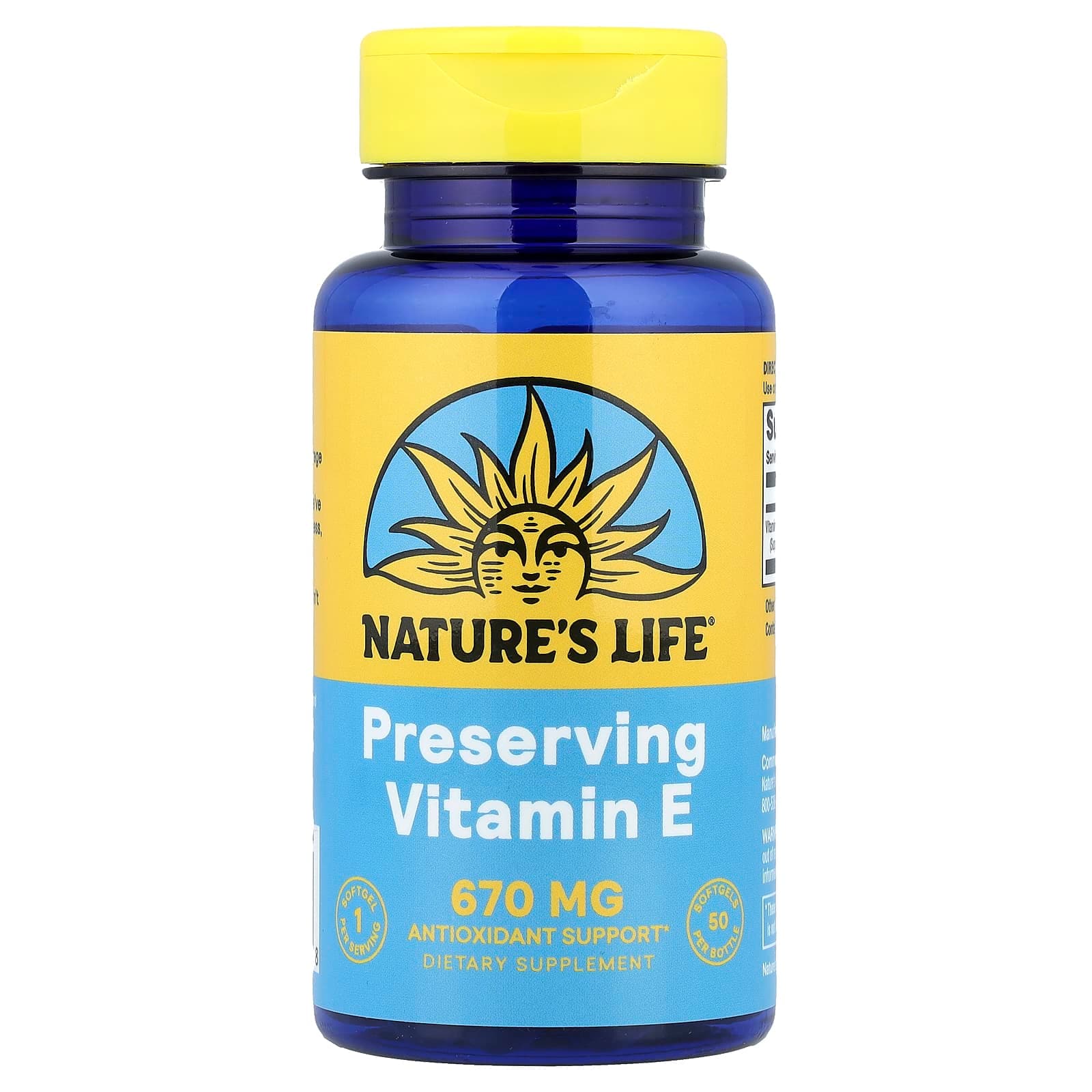 Nature's Life Preserving Vitamin E – 50 capsules molles de Nature's Life
