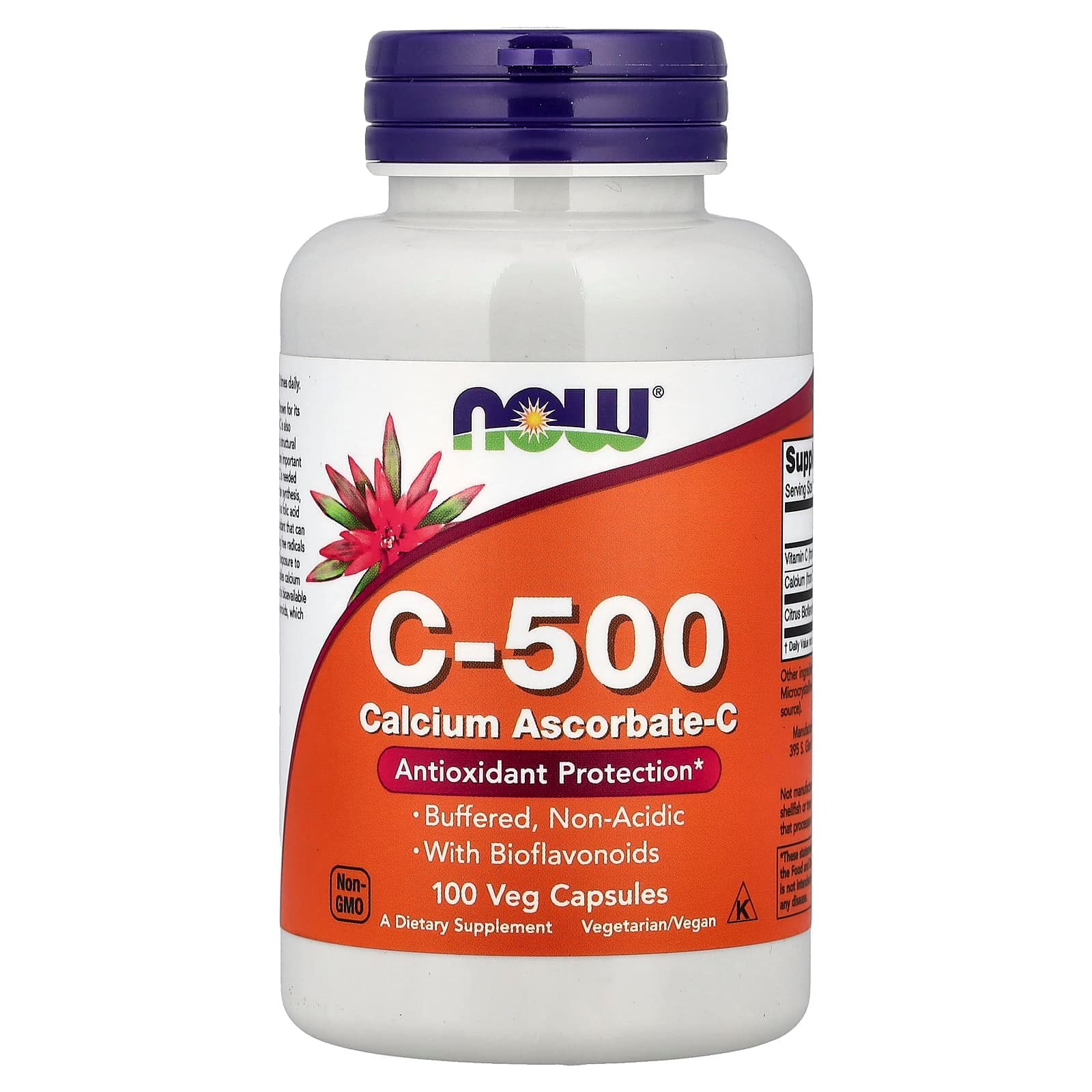 NOW Foods C-500, Calcium Ascorbate-C – 100 gélules végétales de NOW Foods