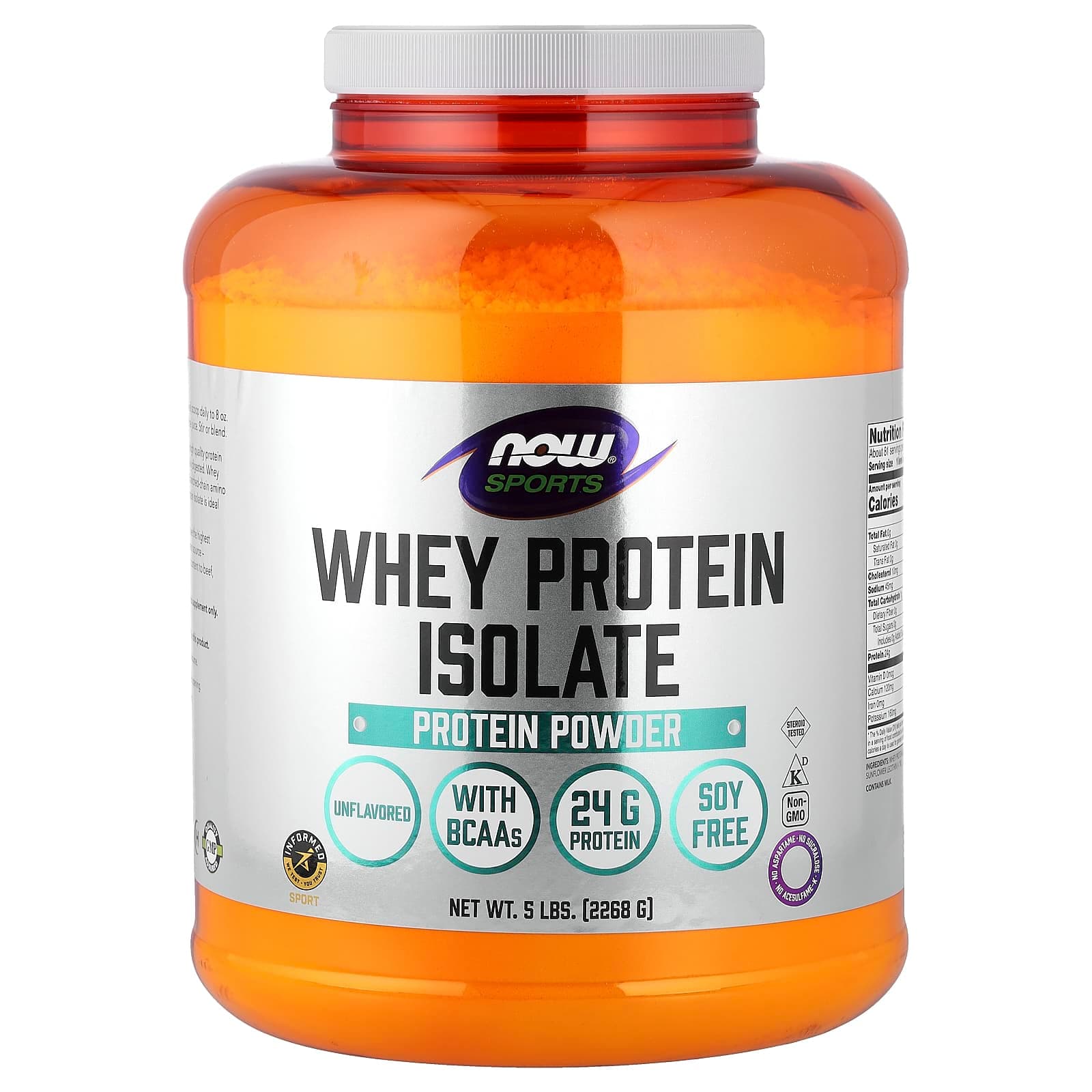 NOW Foods Sports, Whey Protein Isolate – Sans arôme – 2268 g de NOW Foods