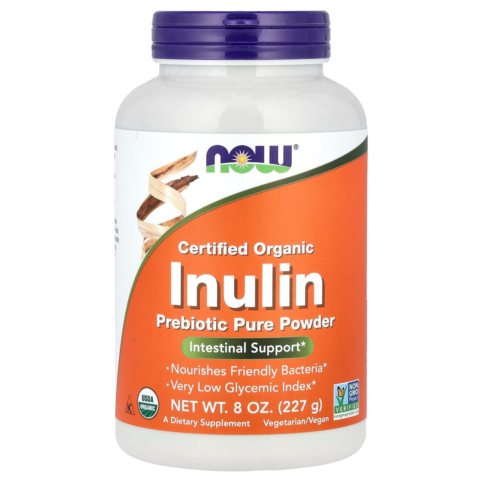 NOW Foods Certified Organic Inulin, Prebiotic Pure Powder – 227 g de NOW Foods