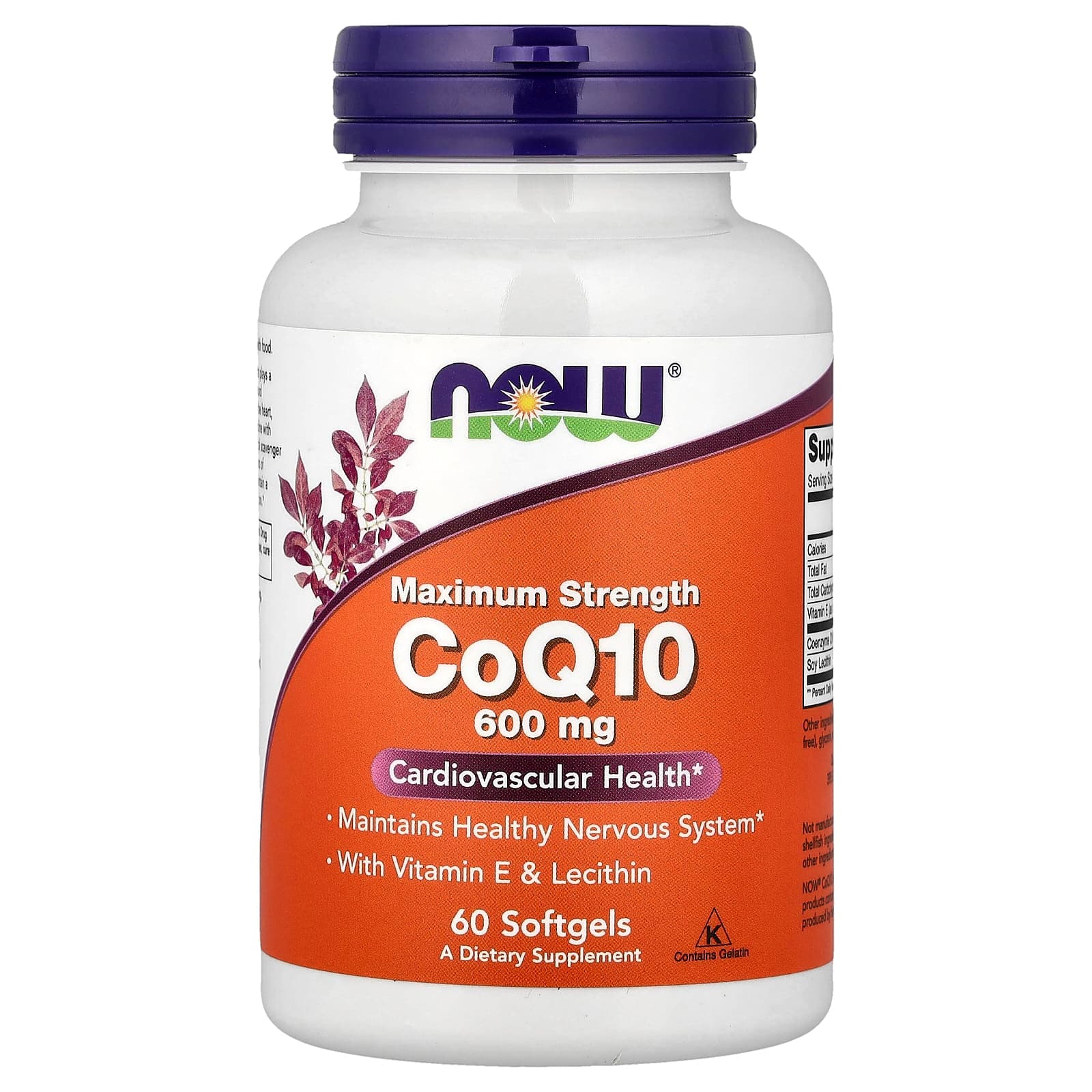 NOW Foods CoQ10 With Vitamin E & Lecithin – 60 capsules molles de NOW Foods