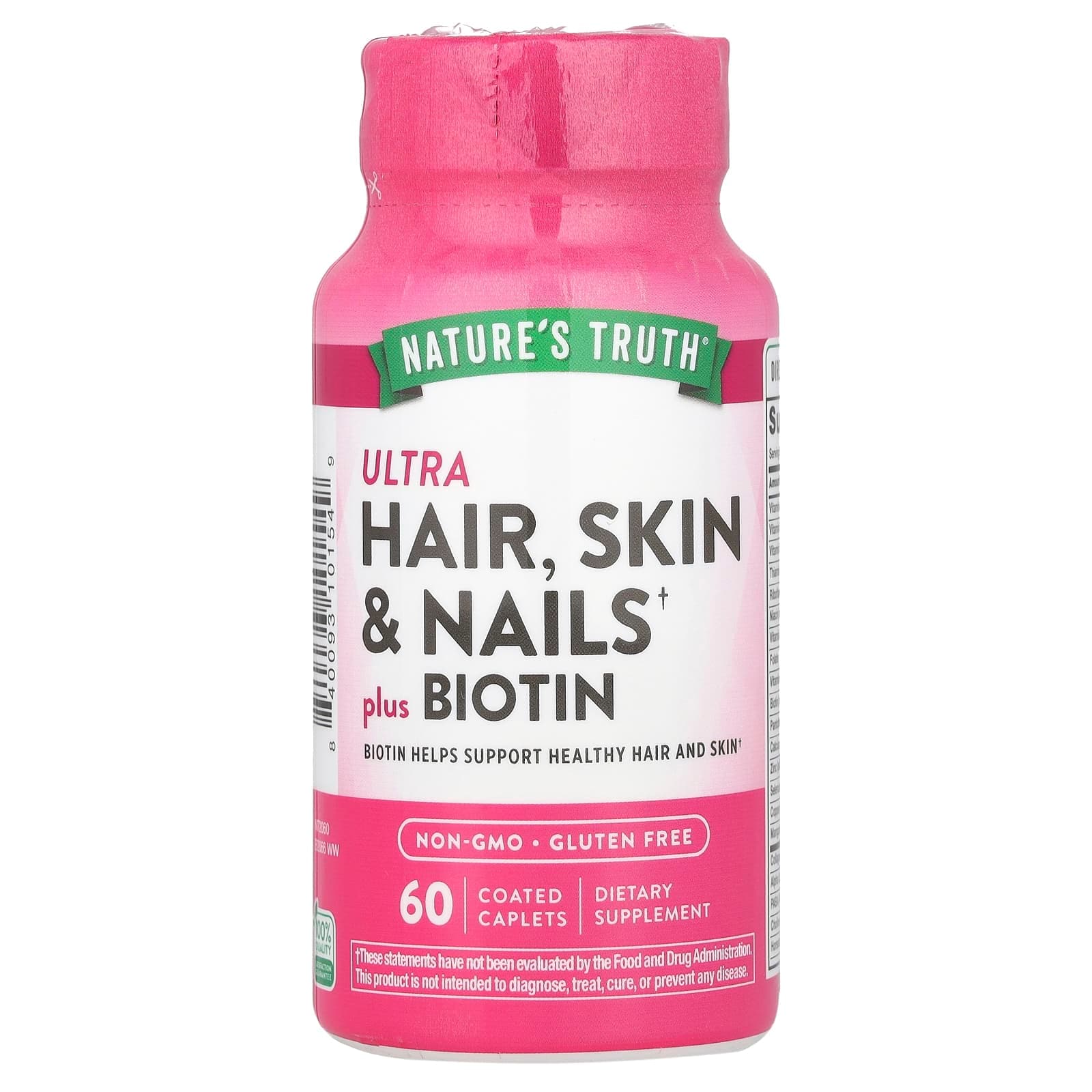 Nature's Truth Ultra Hair, Skin & Nails Plus Biotin, 60 Coated Caplets de Nature's Truth