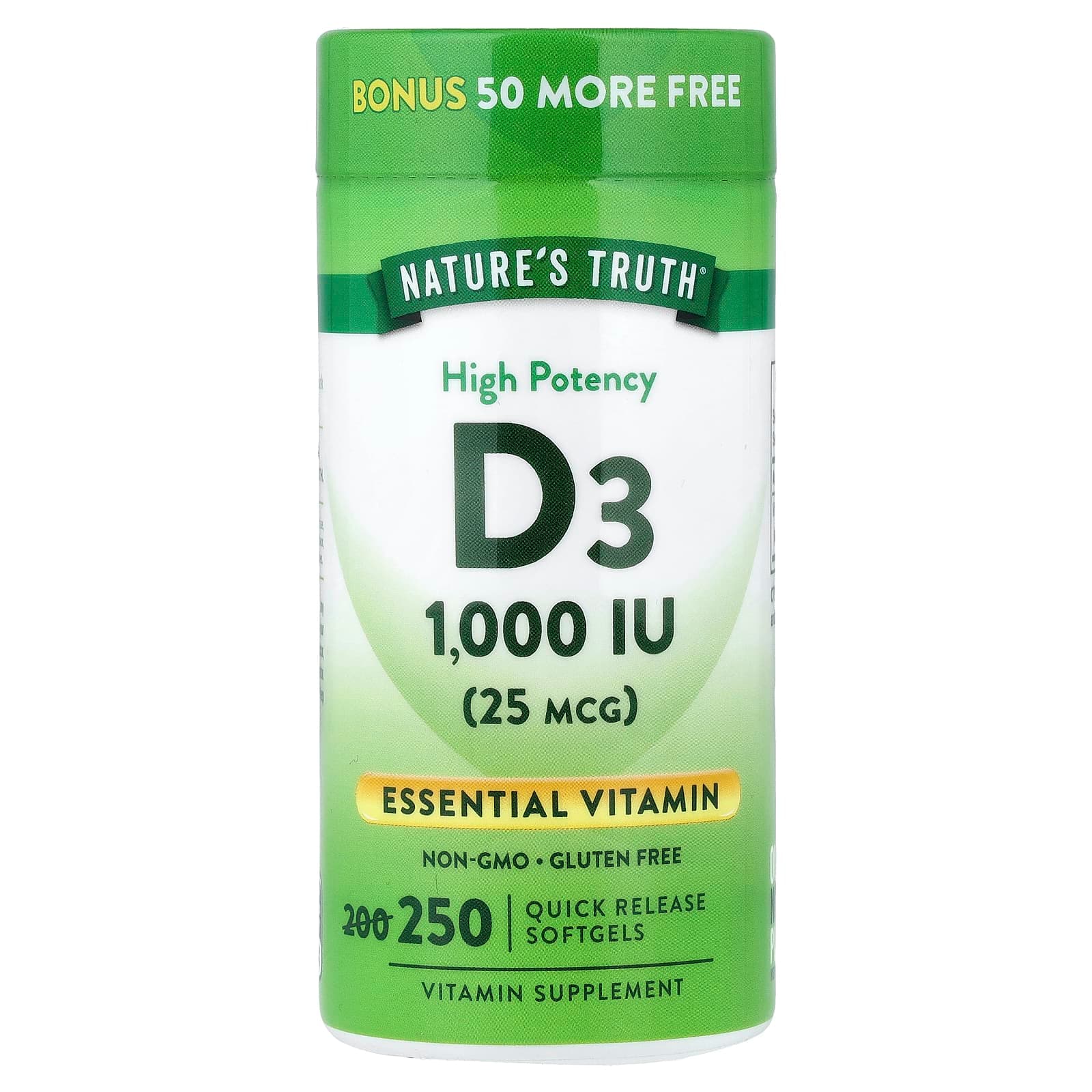 Nature's Truth Vitamin D3, High Potency – 25 µg de Nature's Truth