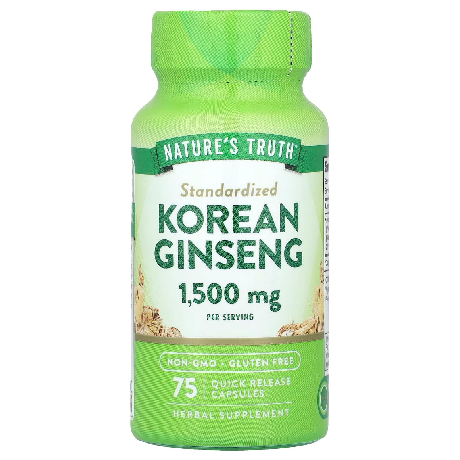 Nature's Truth Korean Ginseng, 75 Quick Release Capsules (500 mg per Capsule) de Nature's Truth