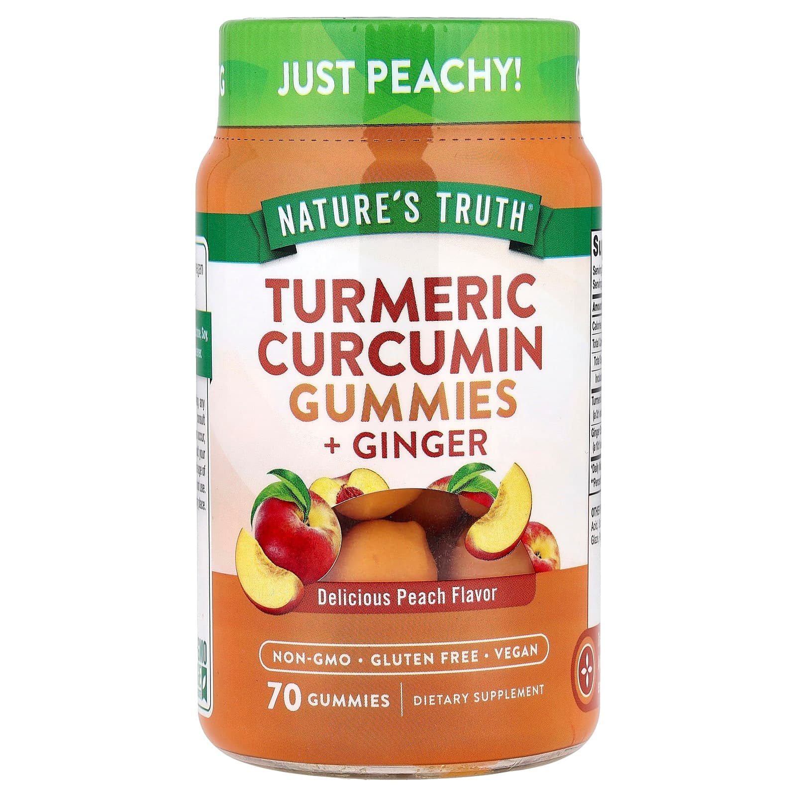 Nature's Truth Turmeric Curcumin + Ginger Gummies – Delicious Peach – 70 gommes de Nature's Truth