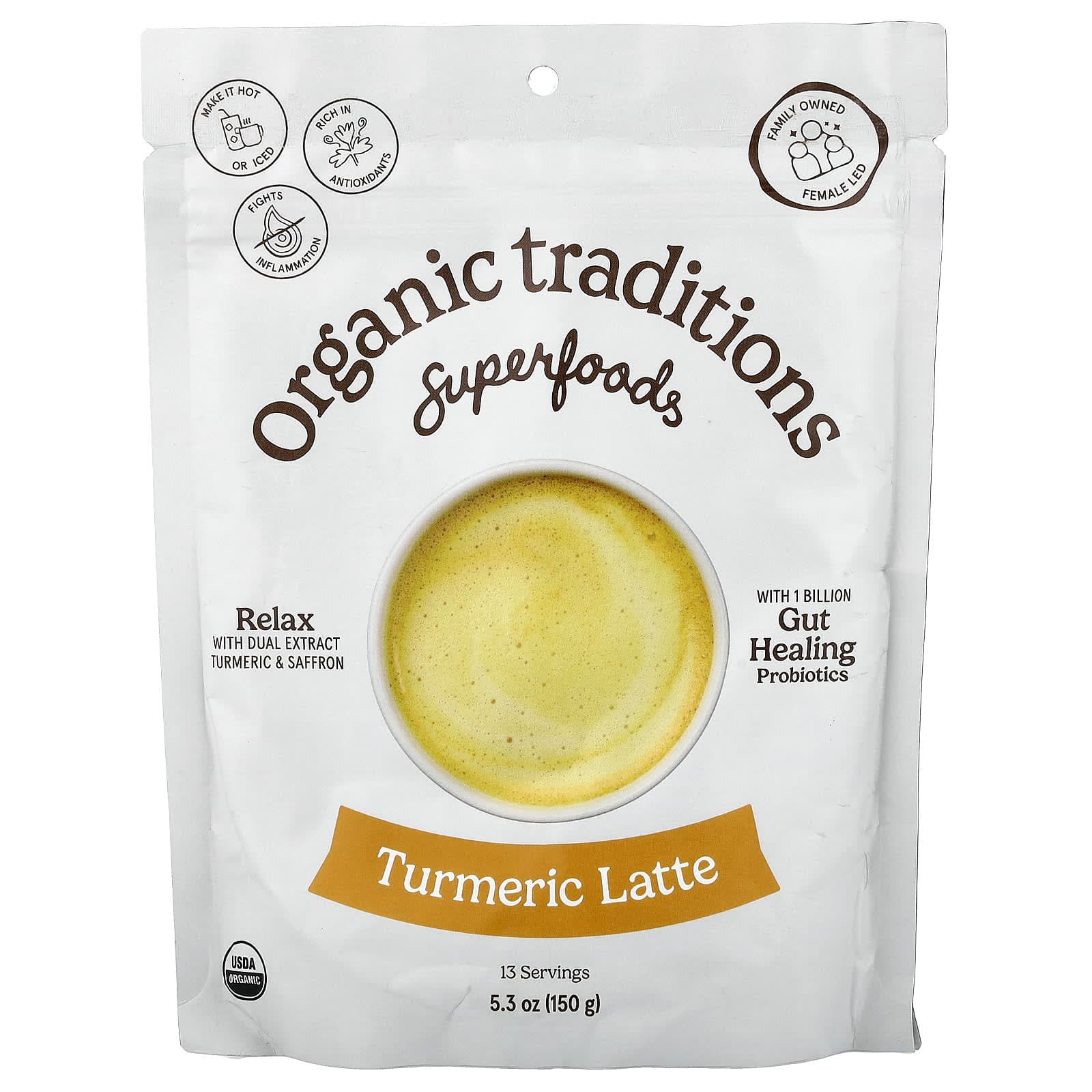 Organic Traditions Superfoods, Turmeric Latte – 150 g de Organic Traditions