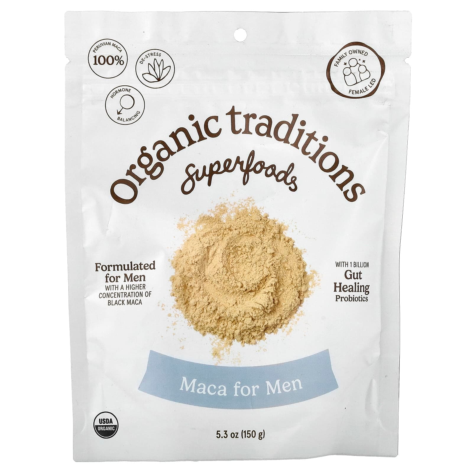 Organic Traditions Maca for Men with Probiotics – 150 g de Organic Traditions