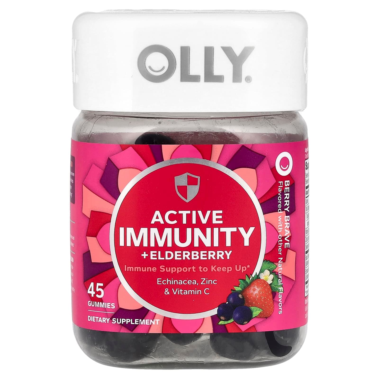 OLLY Active Immunity + Elderberry Gummies, Berry Brave – Active Immunity + Elderberry Gummies – 45 gommes de OLLY