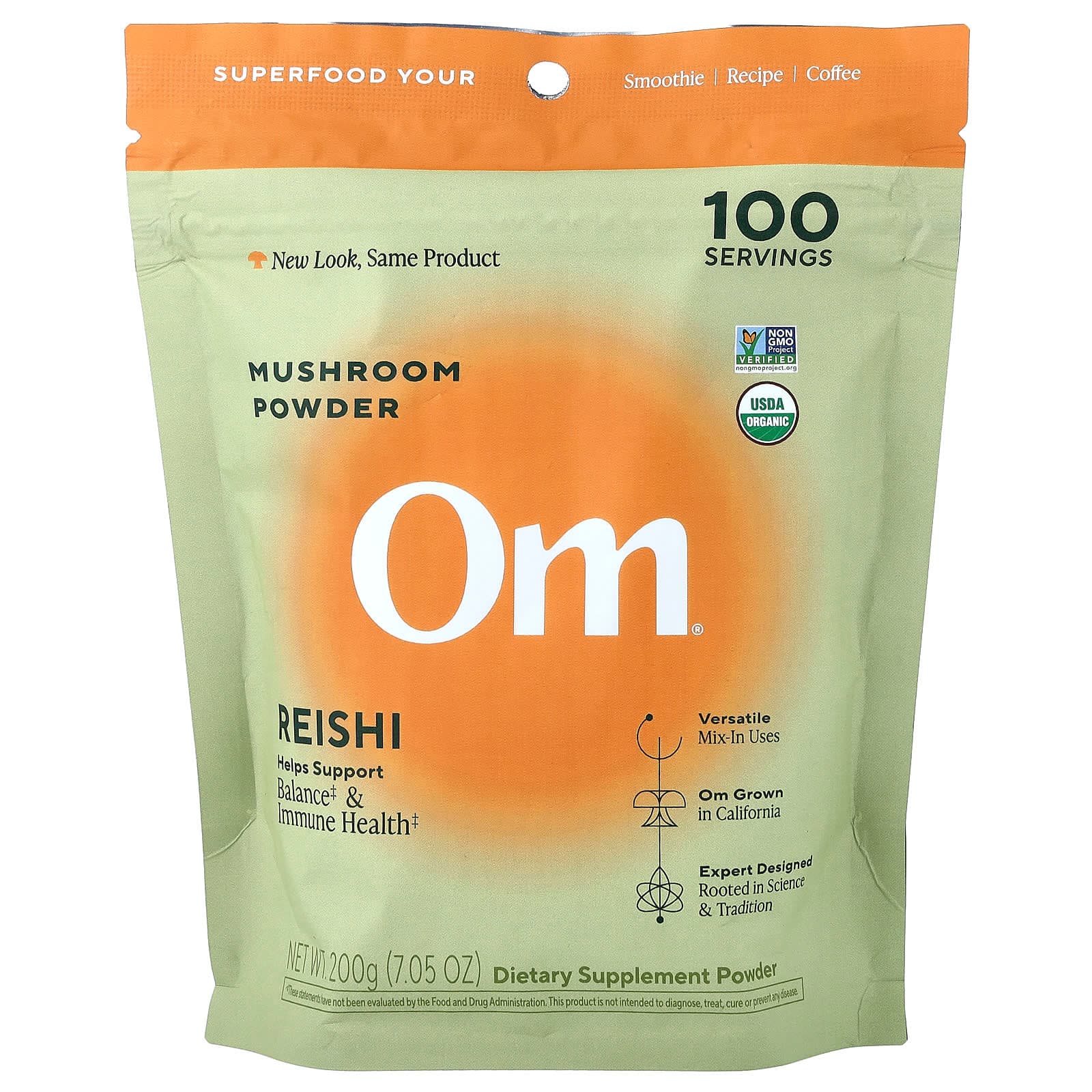 Om Mushrooms Mushroom Powder, Reishi – 200 g de Om Mushrooms