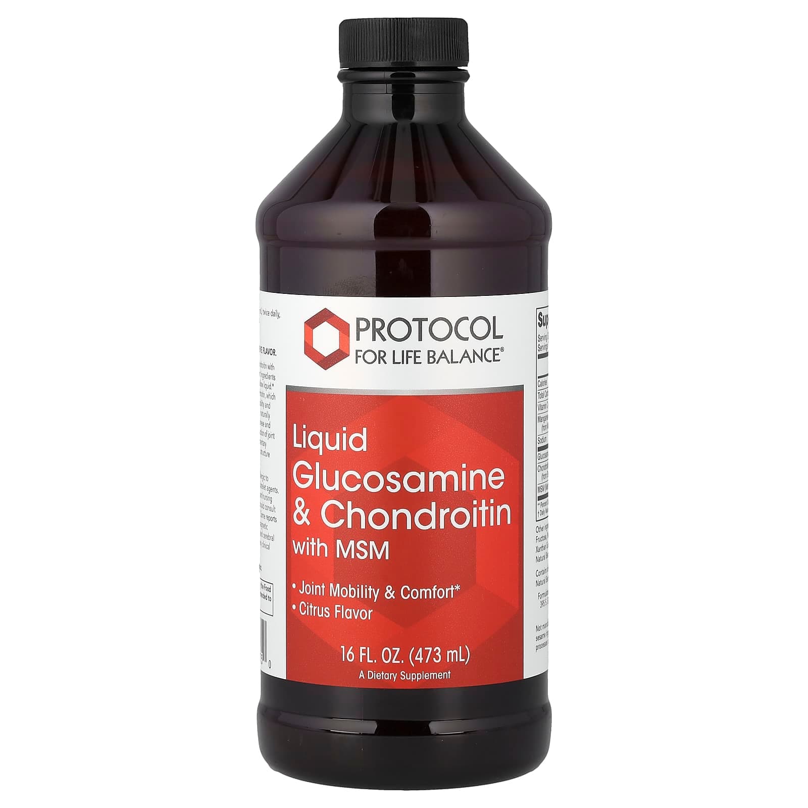 Protocol for Life Balance Liquid Glucosamine & Chondroitin with MSM – Citrus – 473 ml de Protocol for Life Balance