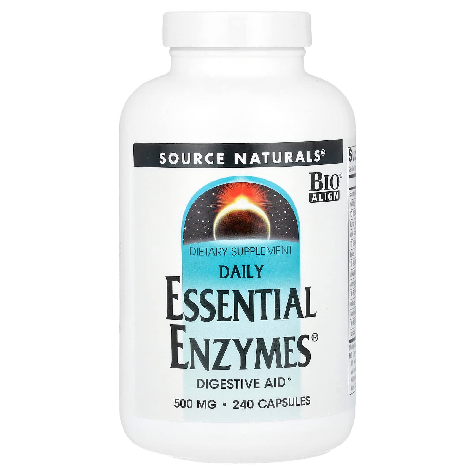 Source Naturals Daily Essential Enzymes – 240 gélules de Source Naturals