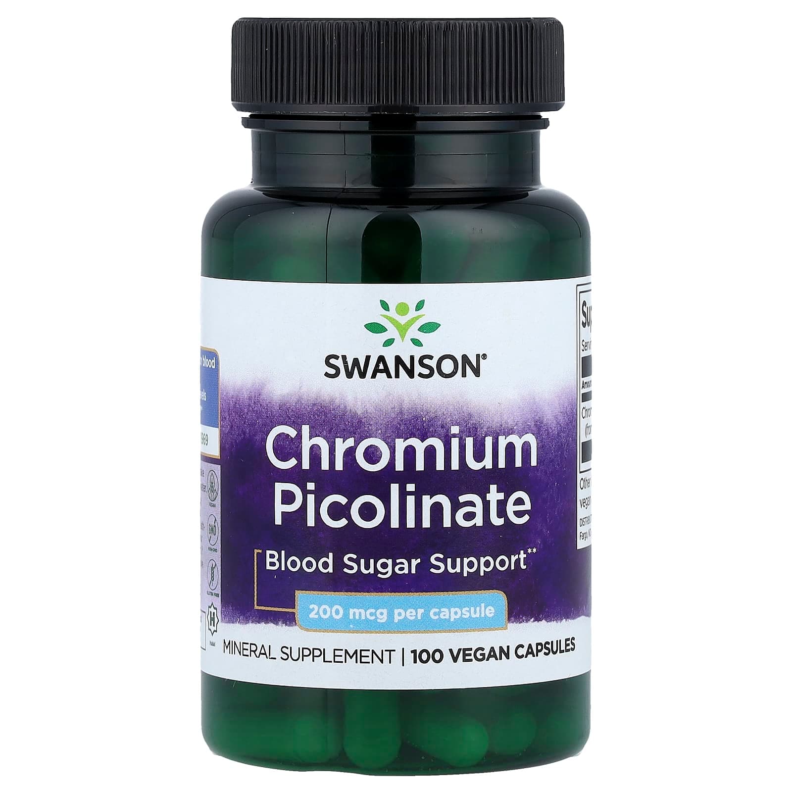 Swanson Vitamins Chromium Picolinate – 100 gélules véganes de Swanson Vitamins
