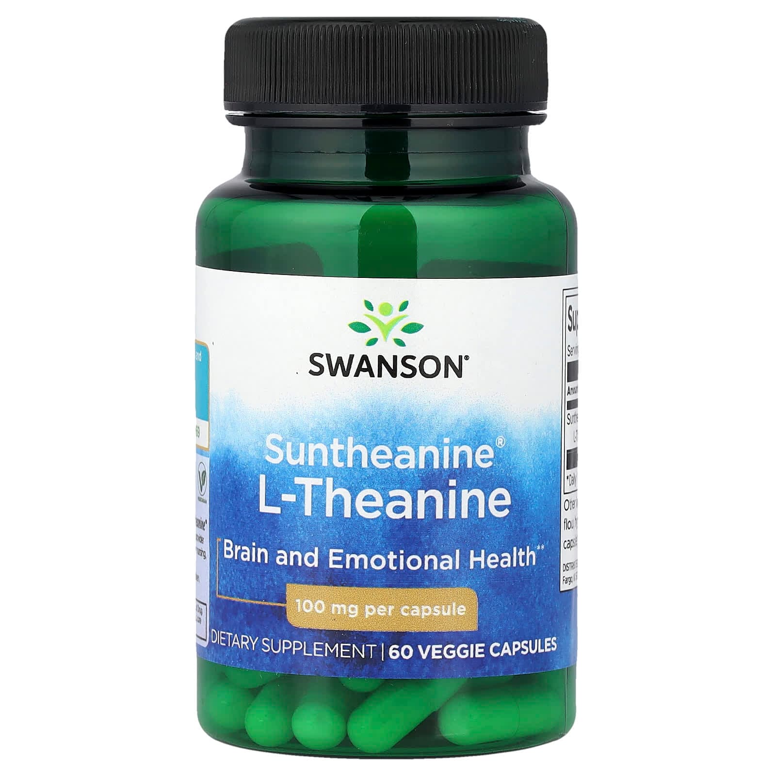 Swanson Vitamins Suntheanine L-Theanine – 60 gélules végétales de Swanson Vitamins
