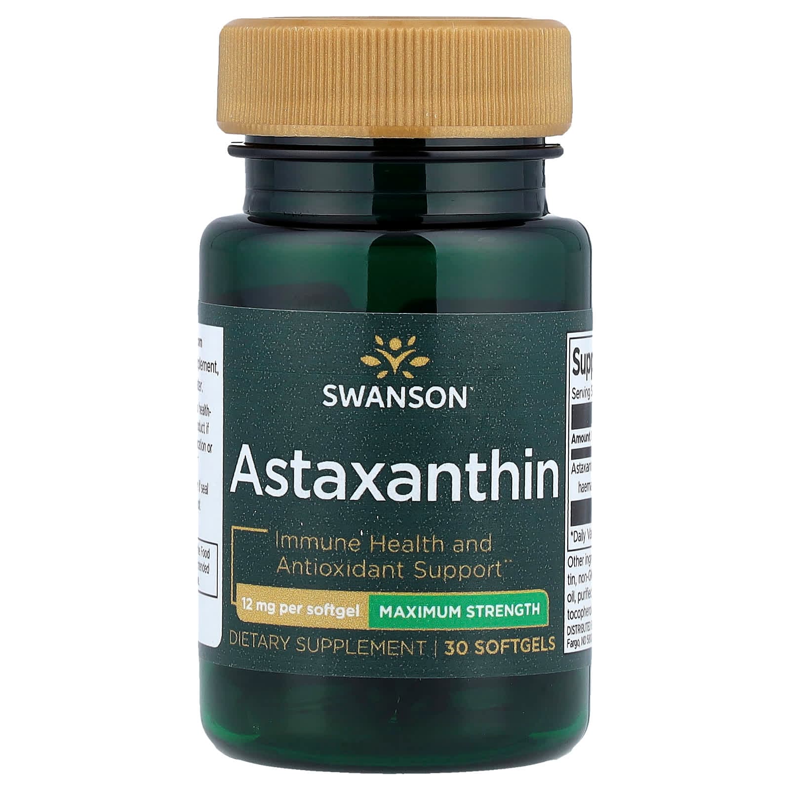 Swanson Vitamins Astaxanthin, Maximum Strength – 30 capsules molles de Swanson Vitamins