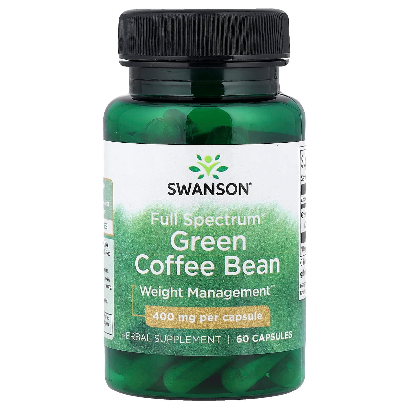 Swanson Vitamins Full Spectrum Green Coffee Bean – Full Spectrum Green Coffee Bean – 60 gélules de Swanson Vitamins