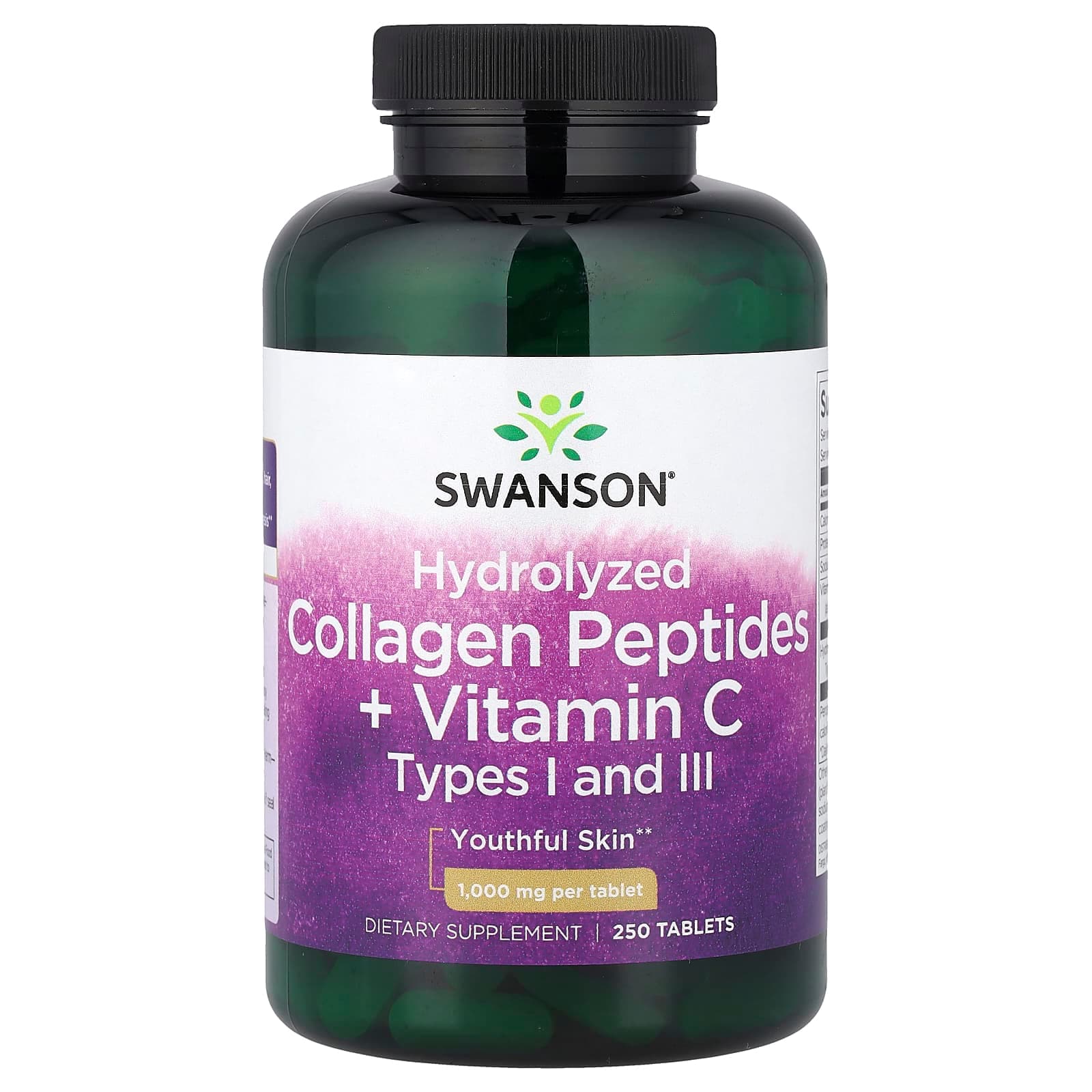 Swanson Vitamins Hydrolyzed Collagen Peptides + Vitamin C – 250 comprimés de Swanson Vitamins
