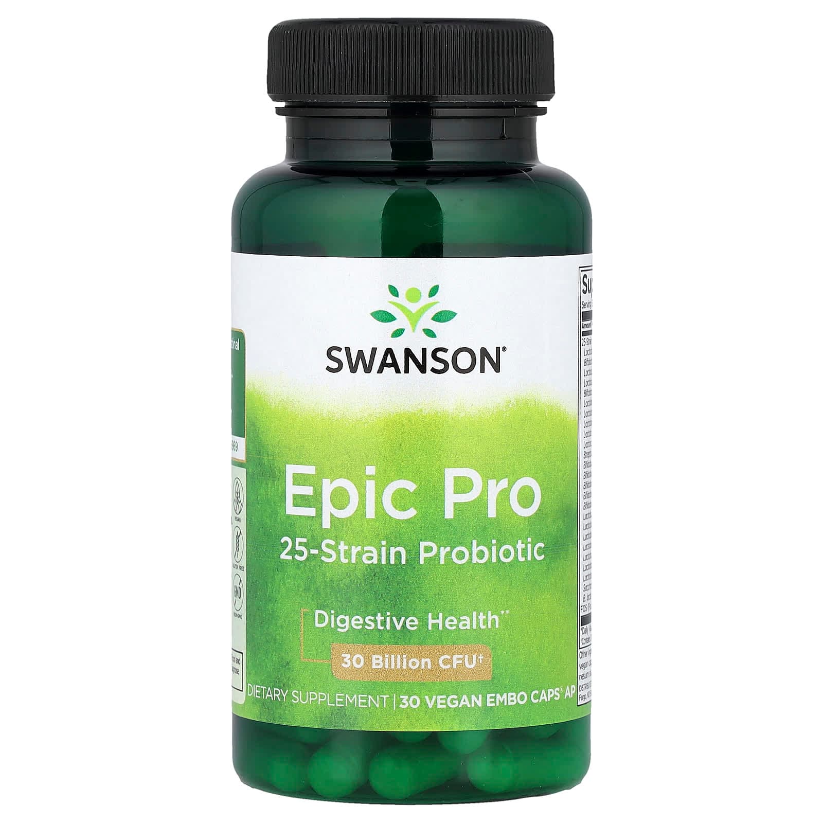 Swanson Vitamins Epic Pro 25-Strain Probiotic, 30 Billion CFU, 30 Vegan Embo Caps AP de Swanson Vitamins